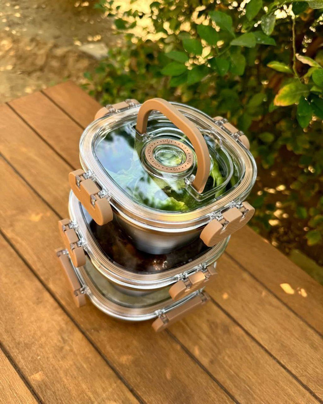 ظروه نگهدارنده سه تایی استیل Fresh Box