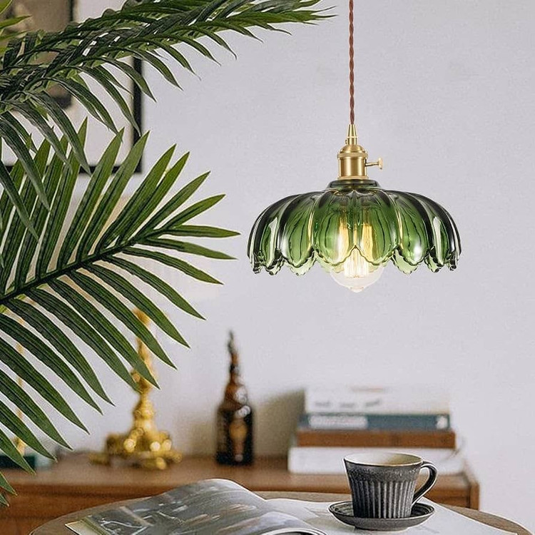چراغ اویز شیشه ای سبز